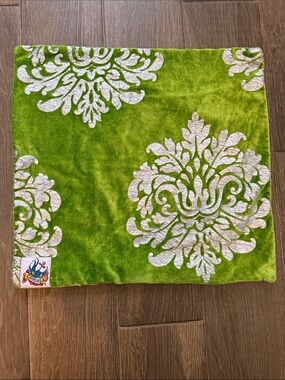 Consuela Green Velvet Decorative Pillow Cover